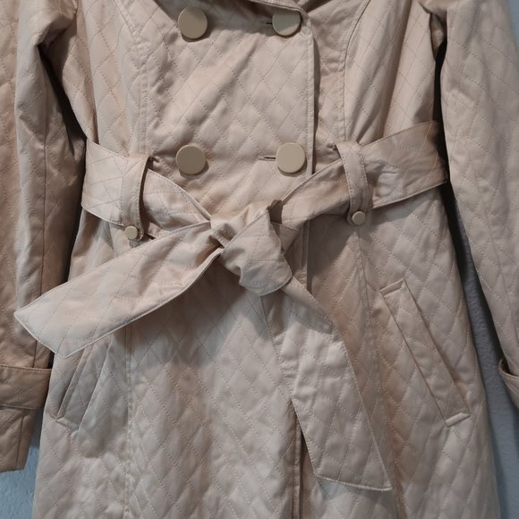 Blanc Noir Trench Coat Womens Quilted Double Breasted Button Down Jacket S - Picture 13 of 16